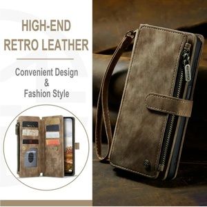 CaseMe Multifunctional Shock Absorbtion Brown PU iPhone 8 Plus Case Wallet